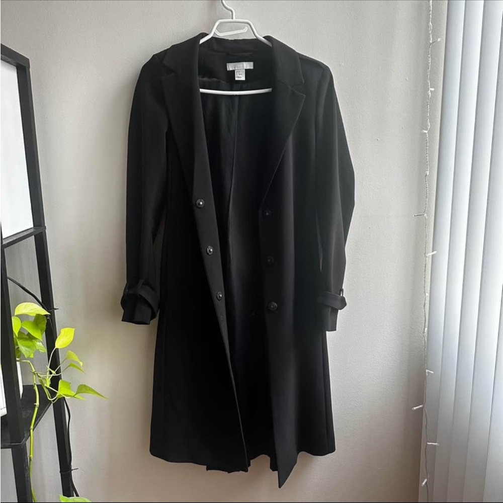 Black Double-Breasted Women's Coat